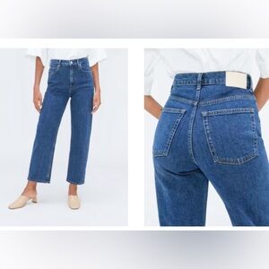 Everlane Blue Straight Leg Jeans High-Rise Timeless